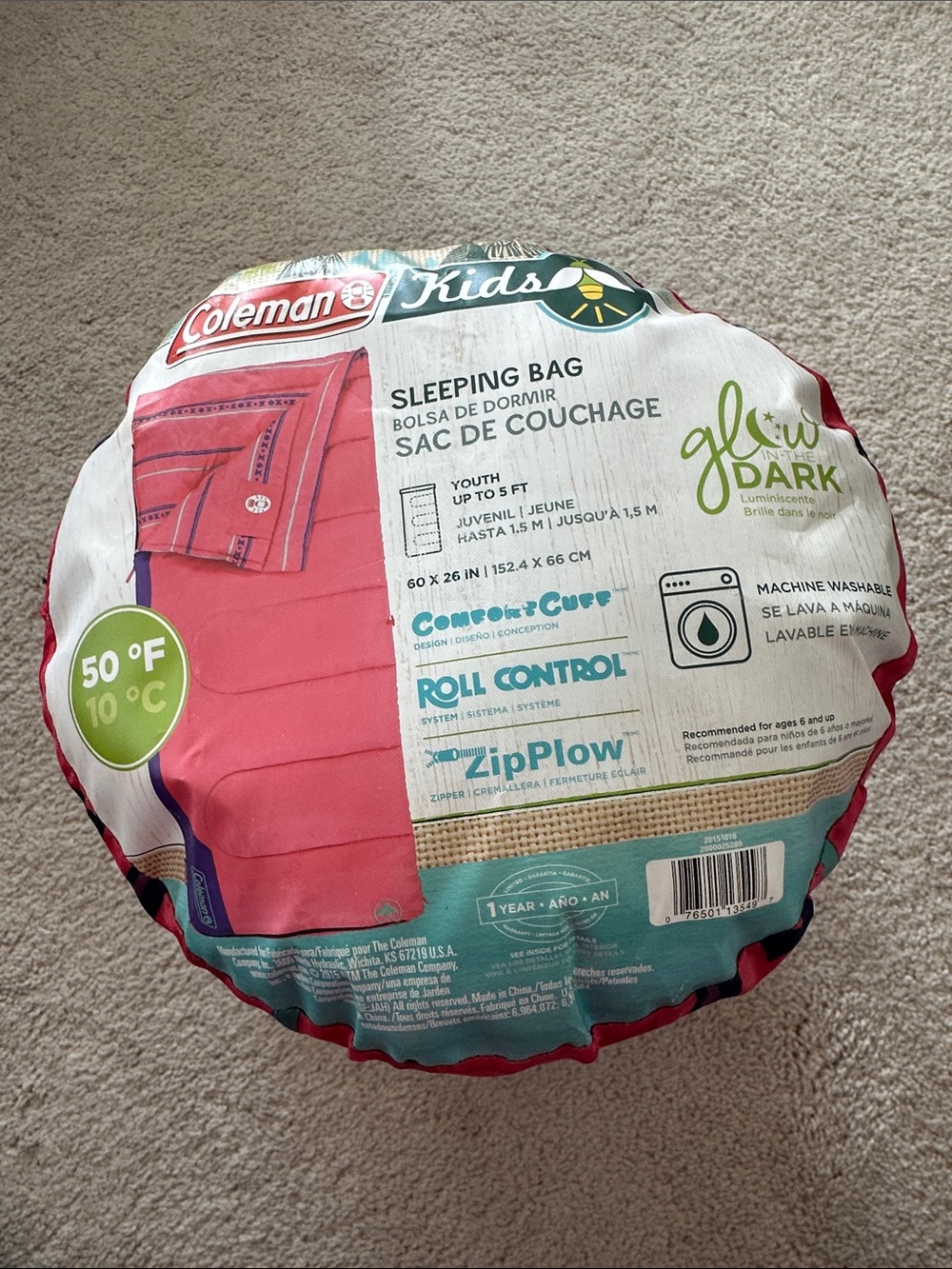 NWT Sleeping Bag - Marmot Pink Geometric Stuff Sack with Navy Trim